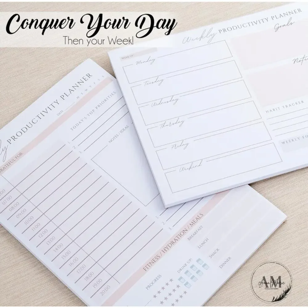 Anna Marie Weekly Planner Notepad - 52 Undated Tear-Off Sheets, Daily To Do List
